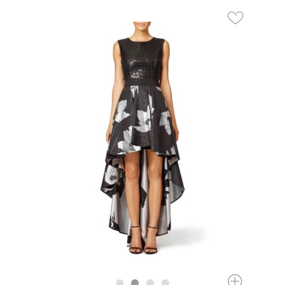 Christian Pellizzari high low black sequin gown